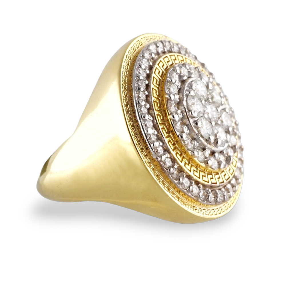 14k Gold Diamond Round Ring image 3
