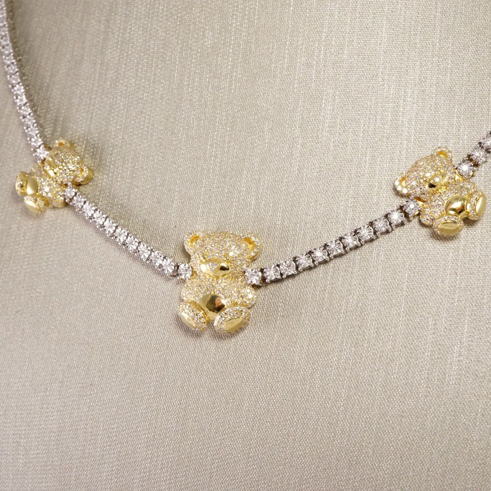 10k White and Yellow Gold Diamond Chain image 2
