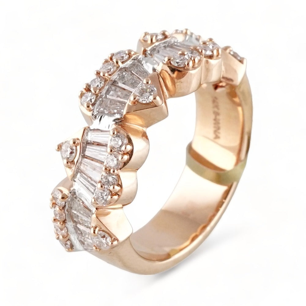 14k Gold Diamond Heart Ring - Rose image