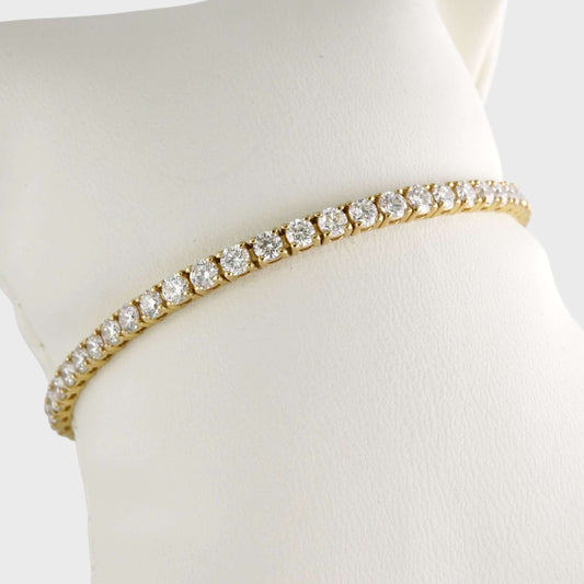 14k Yellow Gold LAB Diamond Tennis Bracelet image 1