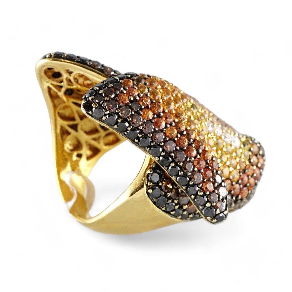 18k Yellow Gold Color Diamond Flower Ring image 3