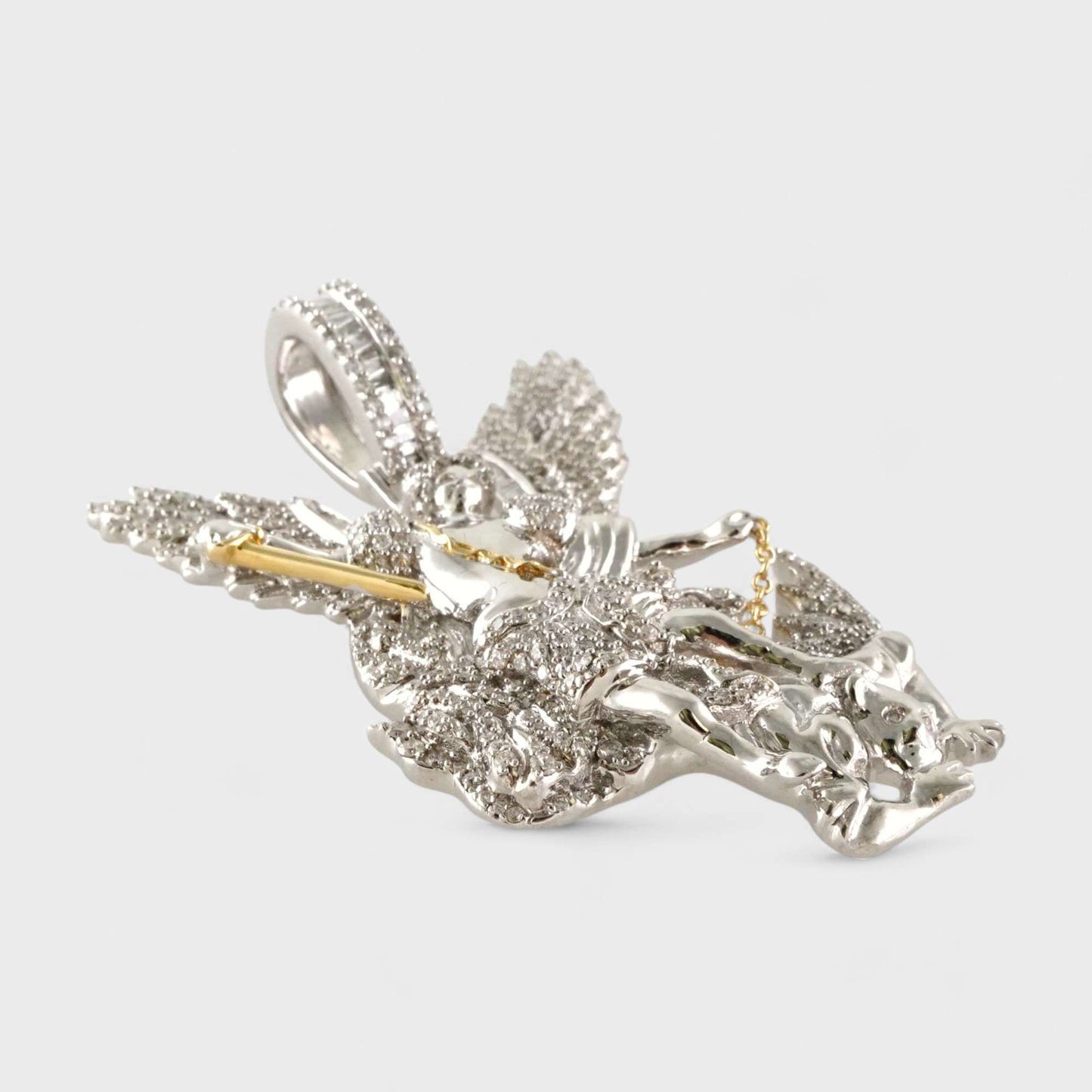 14k White Gold Diamond Arcangel Pendant image 2