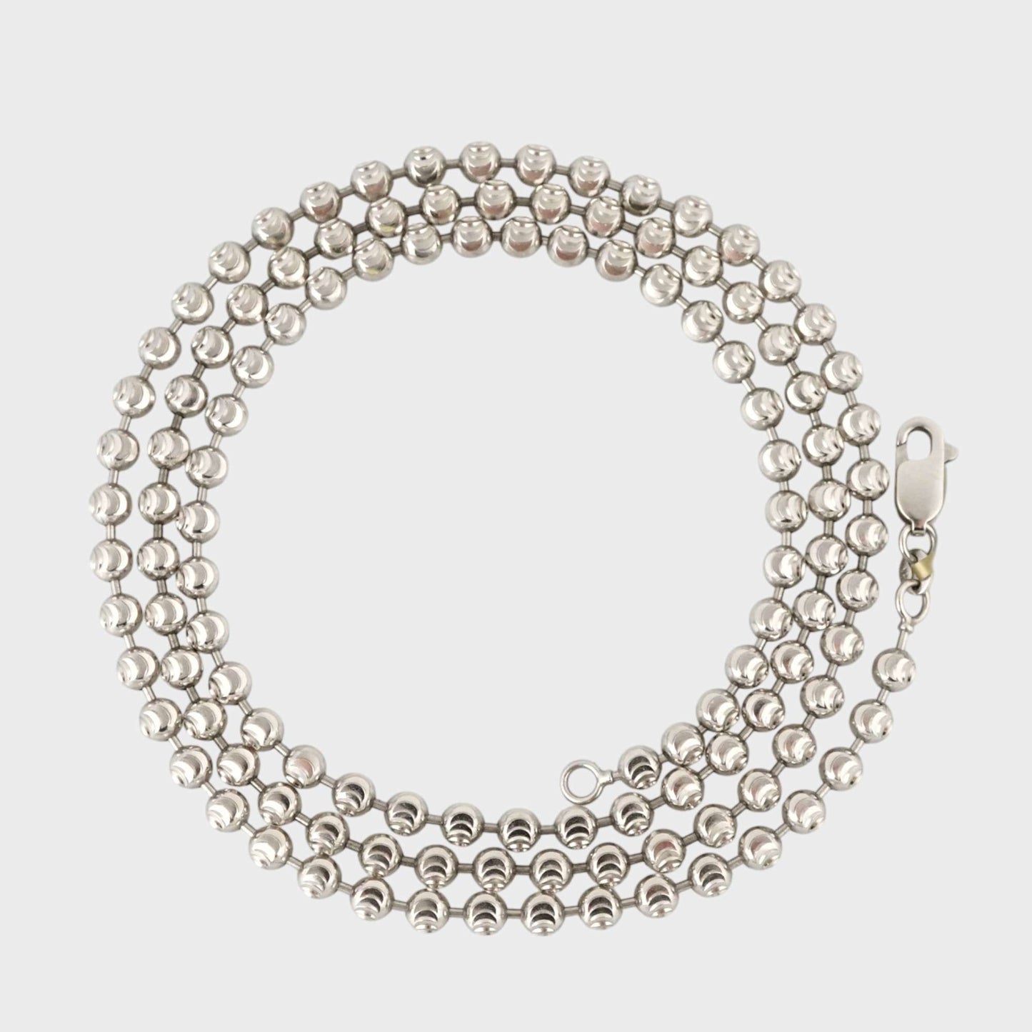14k White Gold Solid Ball Chain image 2