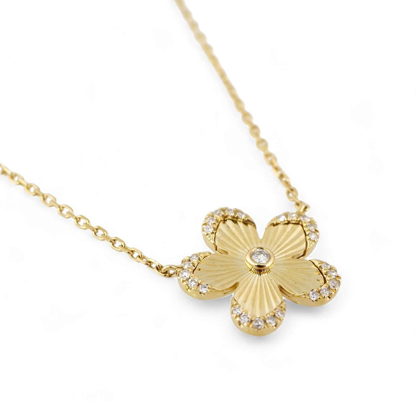 Diamond Flower Chain in 14k Yellow Gold image 2