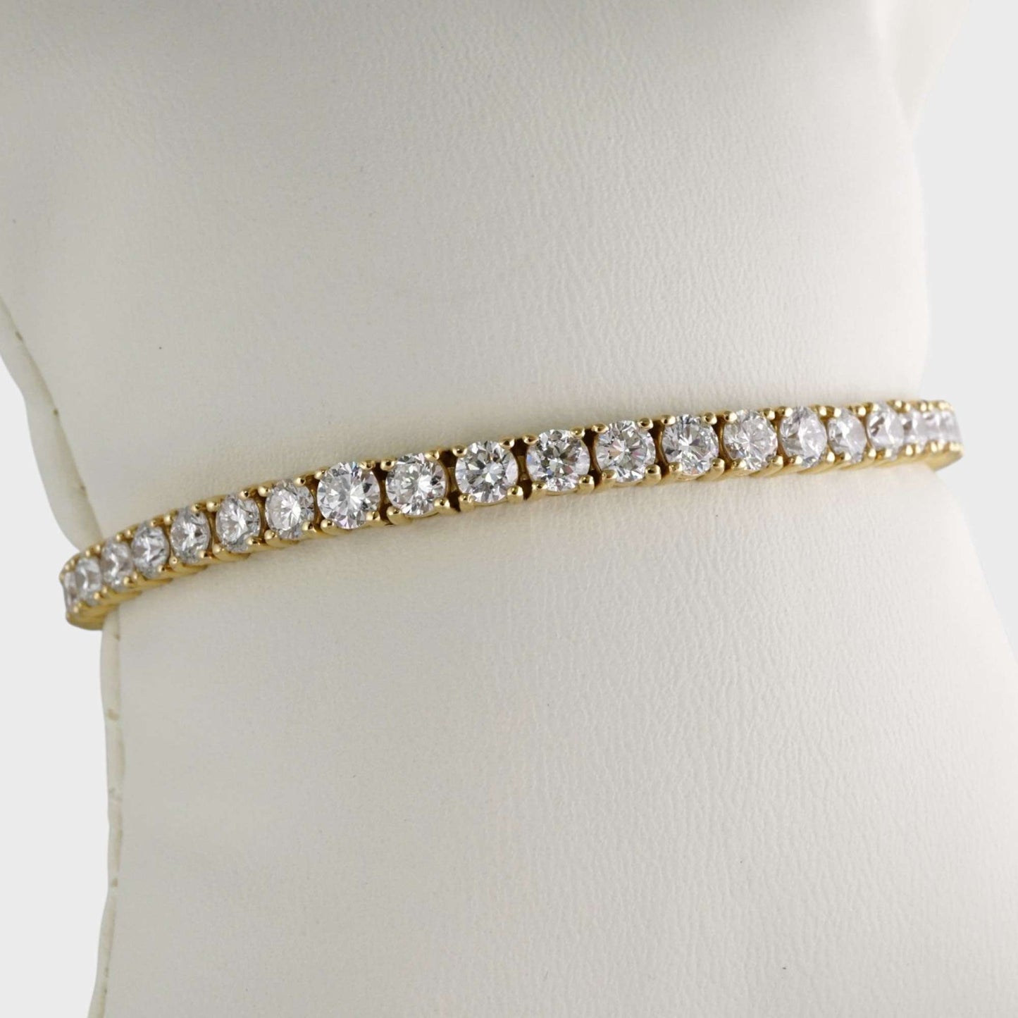 14k Yellow Gold LAB Diamond Tennis Bracelet image 2