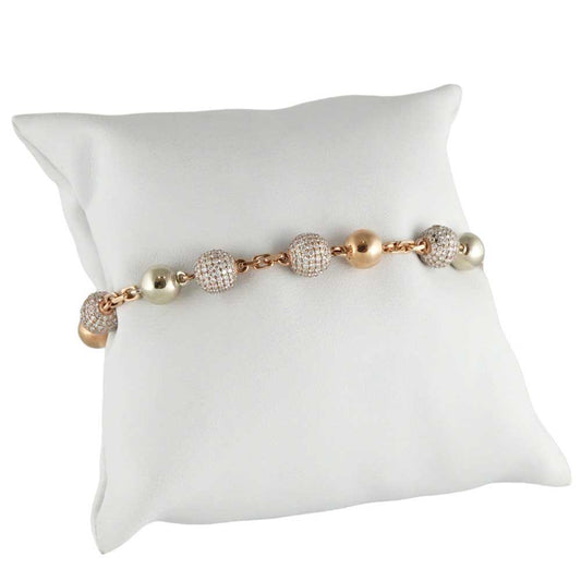 14k Rose Gold Diamond Ball Bracelet image 1