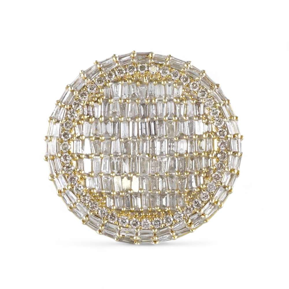 14K Yellow Gold Diamond Round Ring image 3