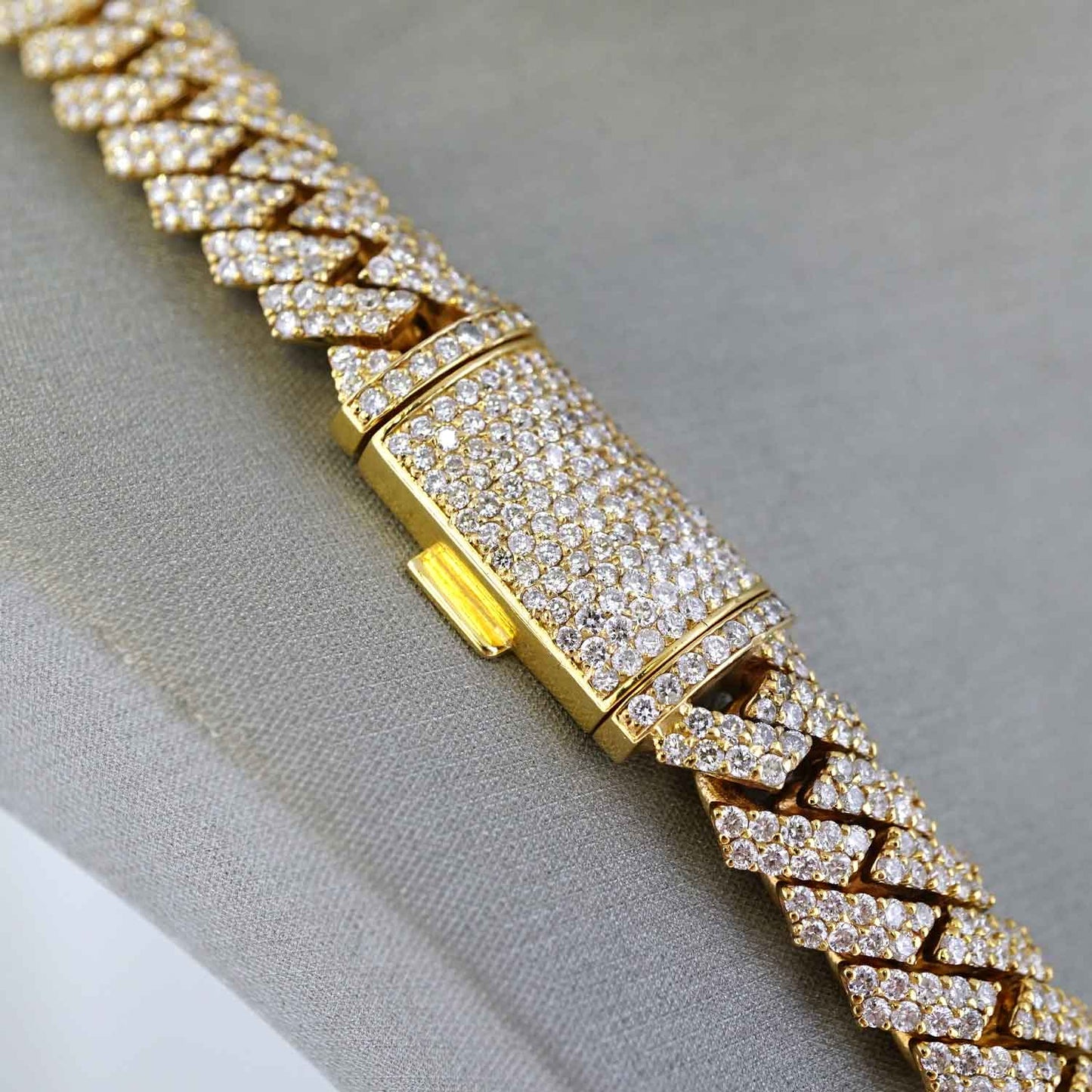 10k Yellow Gold Full Diamond Prong Setting Chain image 3