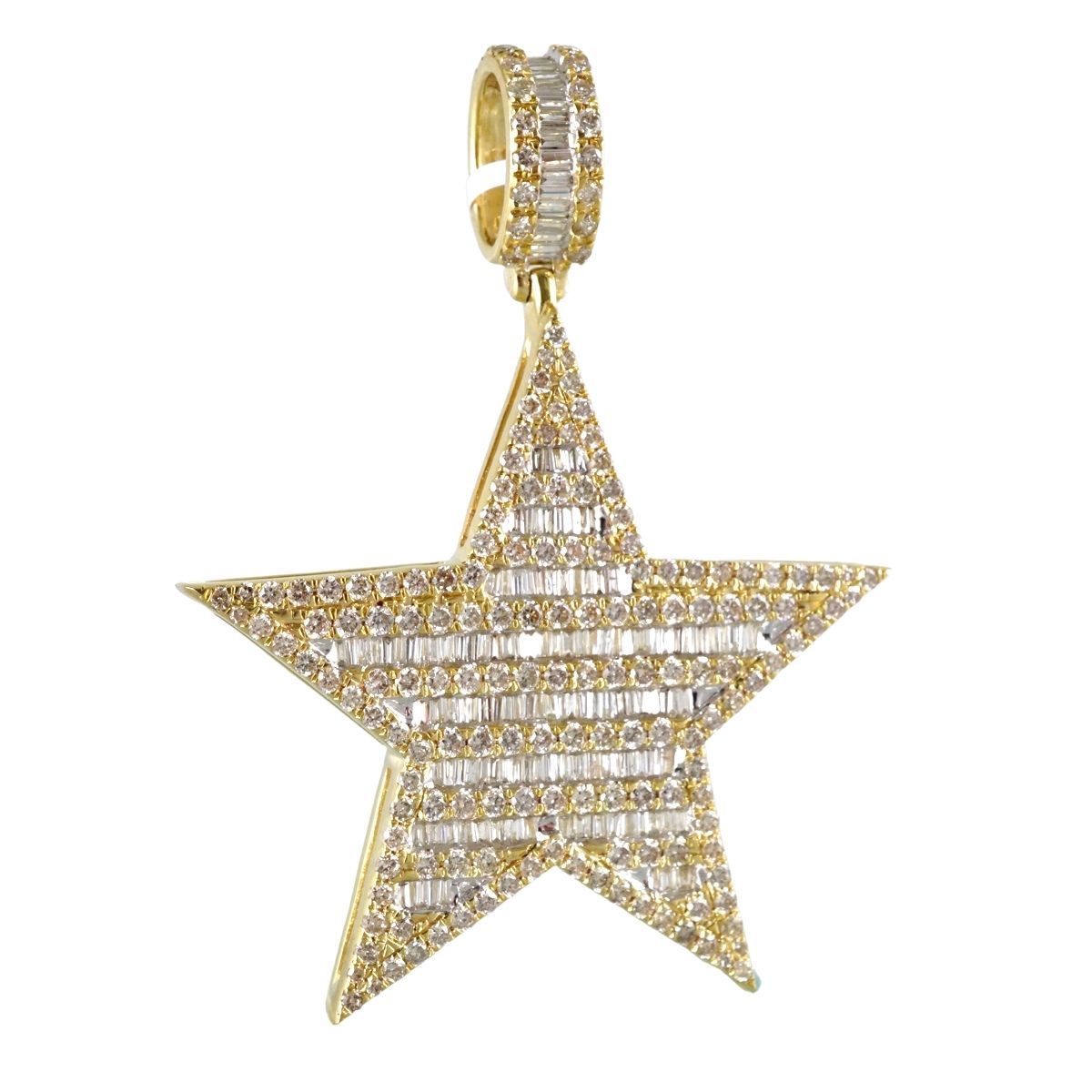 10k Gold Diamond Star Pendant image 2