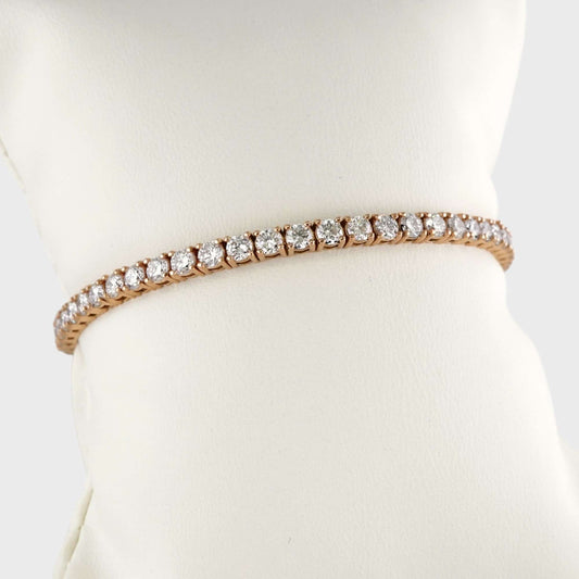 14k Rose Gold LAB Diamond Tennis Bracelet image 1
