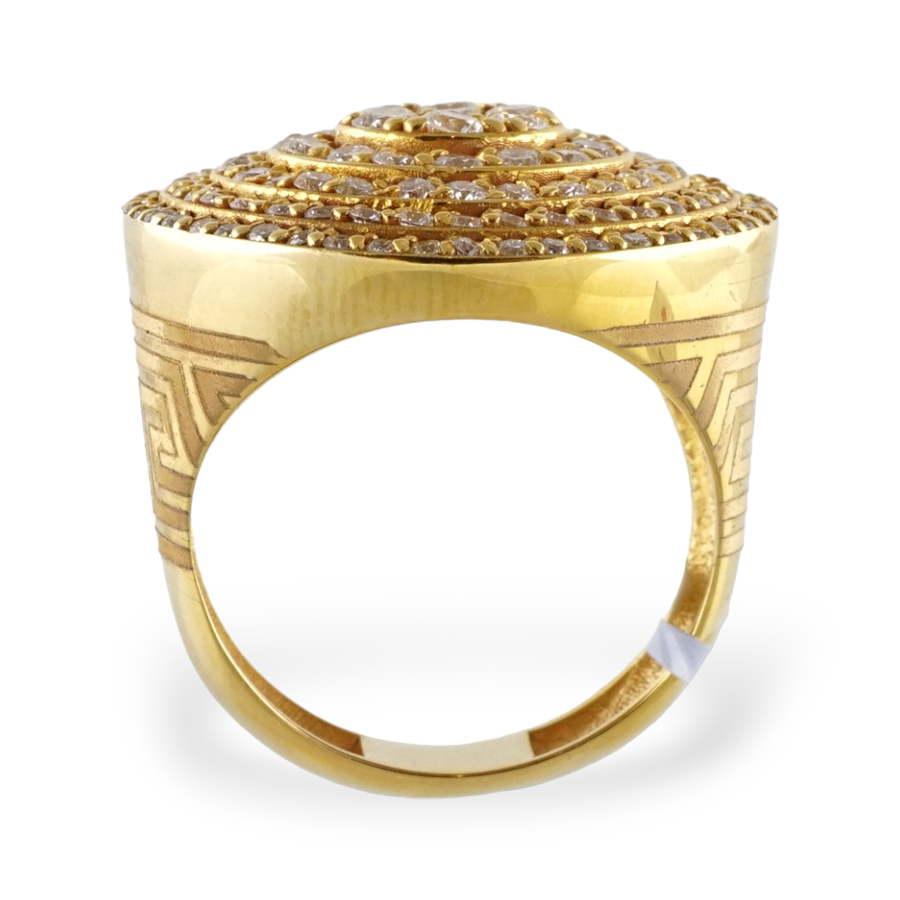 14k Yellow Gold Diamond Round Ring image 3