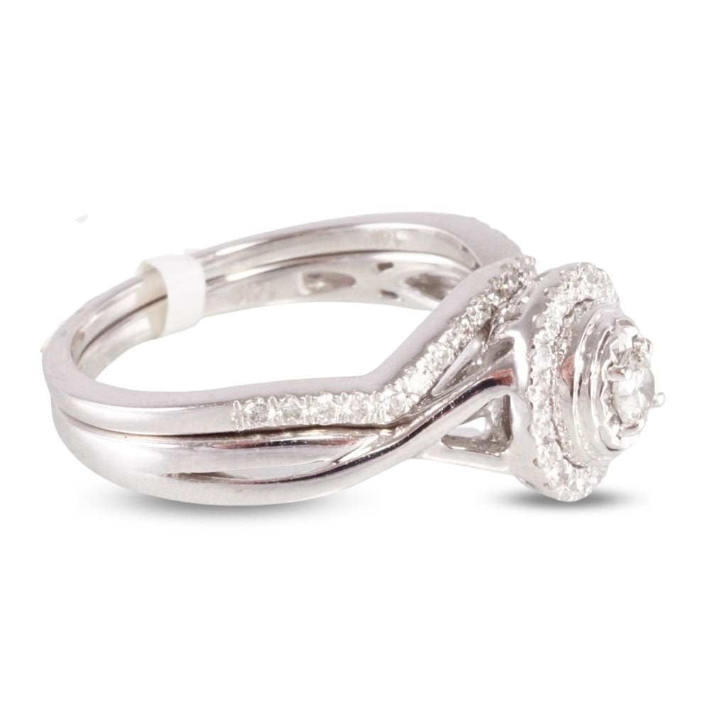 14k White Gold and Diamond Engagement Ring image 2