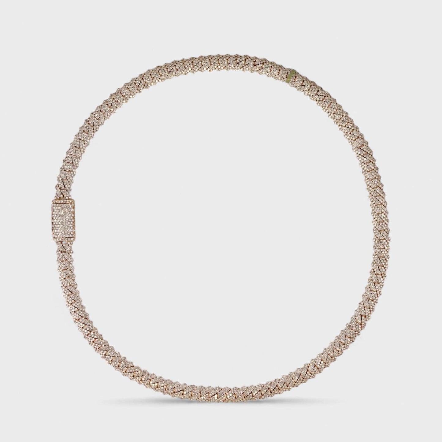 10k Yellow Gold Full Diamond Prong Setting Chain image 3