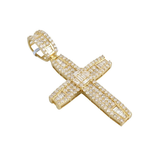 14k Gold Diamond Cross Pendant image 1