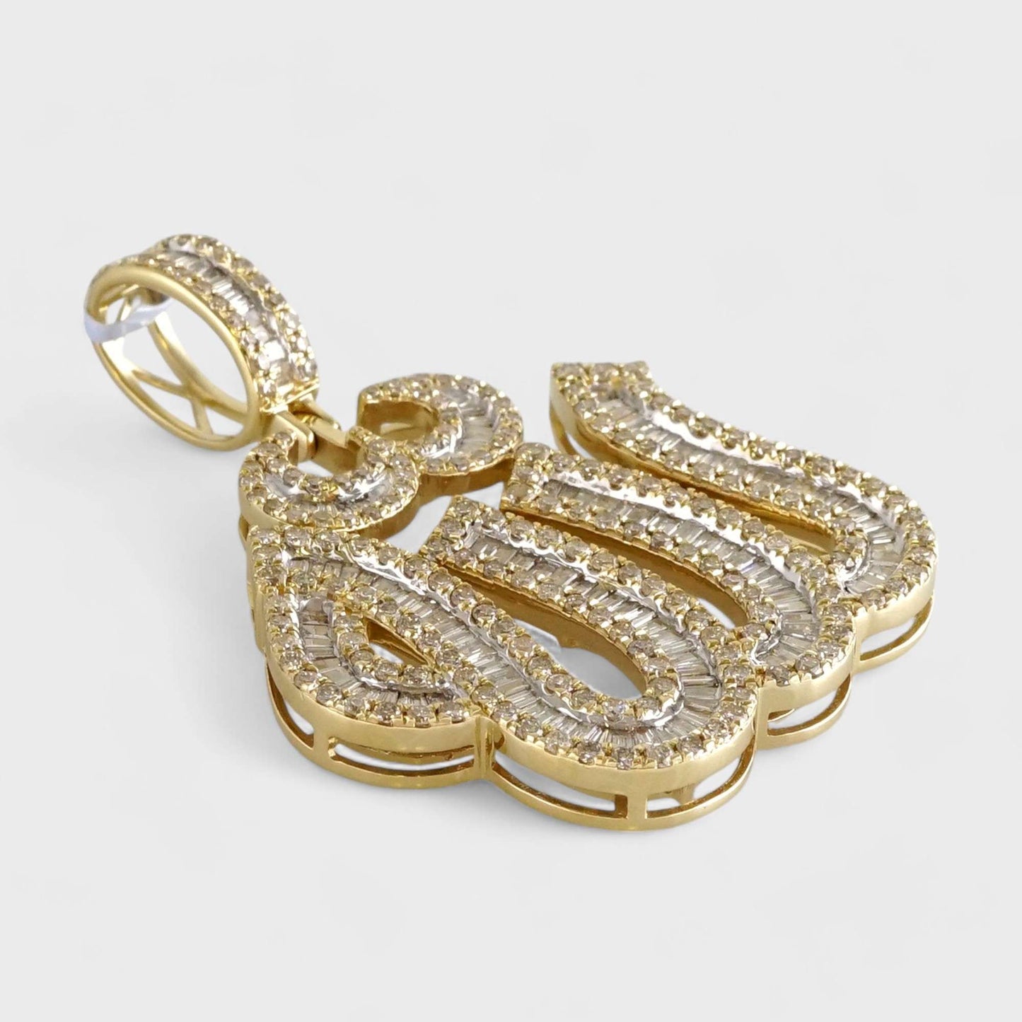 14k Yellow Gold Diamond Allah Pendant image 1