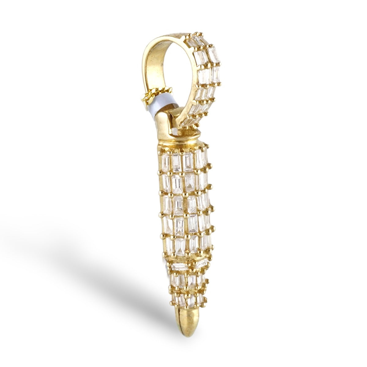 10k Gold Diamond Bullet Pendant image 1
