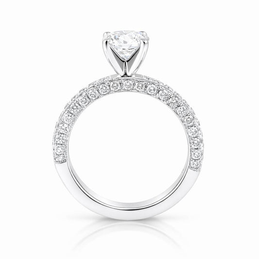 Diamond ring with a white background