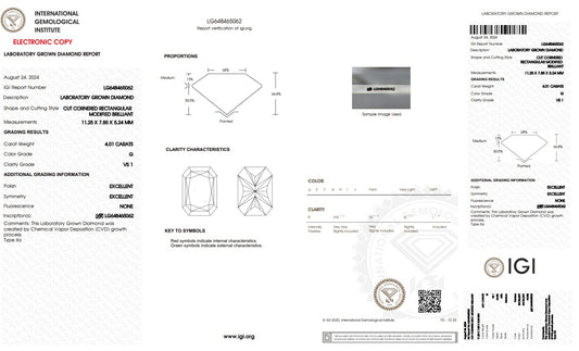 LAB Grown Diamond Rectangle Shape