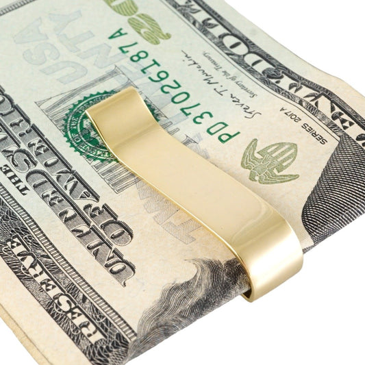 14k Yellow Gold Diamond Sign Money Clip image 1