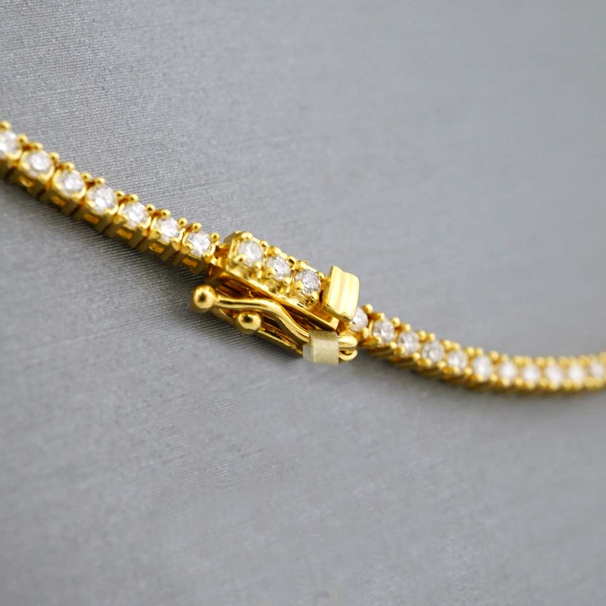 14k Yellow Gold Diamond Tennis Chain image 2