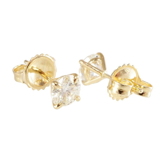 14k Gold Diamond Studs image 1
