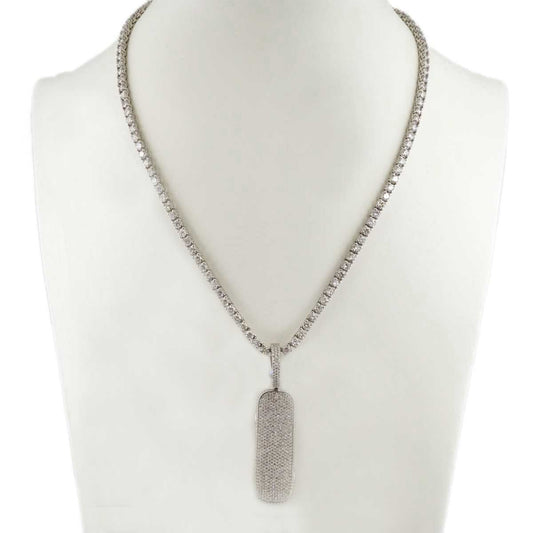 14k White Gold Diamond Tennis Skateboard (Pendant Only) image 1