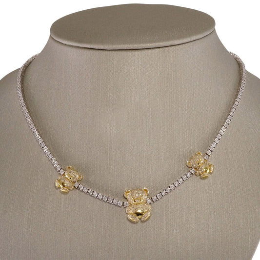 10k White and Yellow Gold Diamond Chain image 1