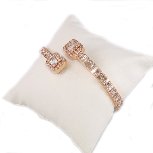 14k Rose Gold Diamond Bracelet image 1