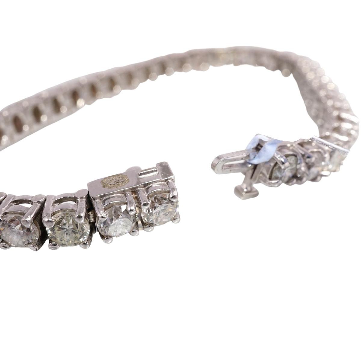 14k Diamond Tennis White Gold Bracelet image 2