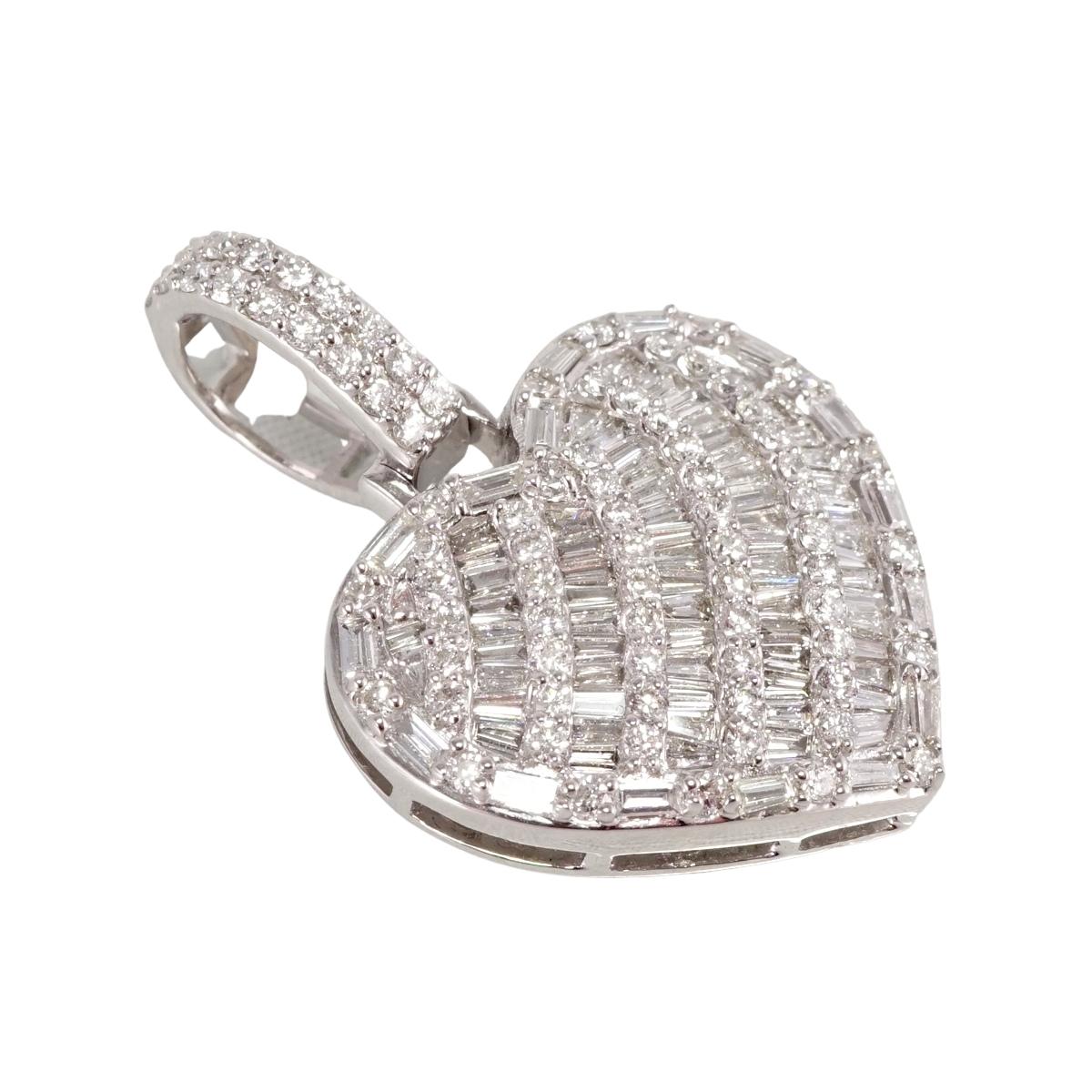 14k White Gold Diamond Pendant image 1