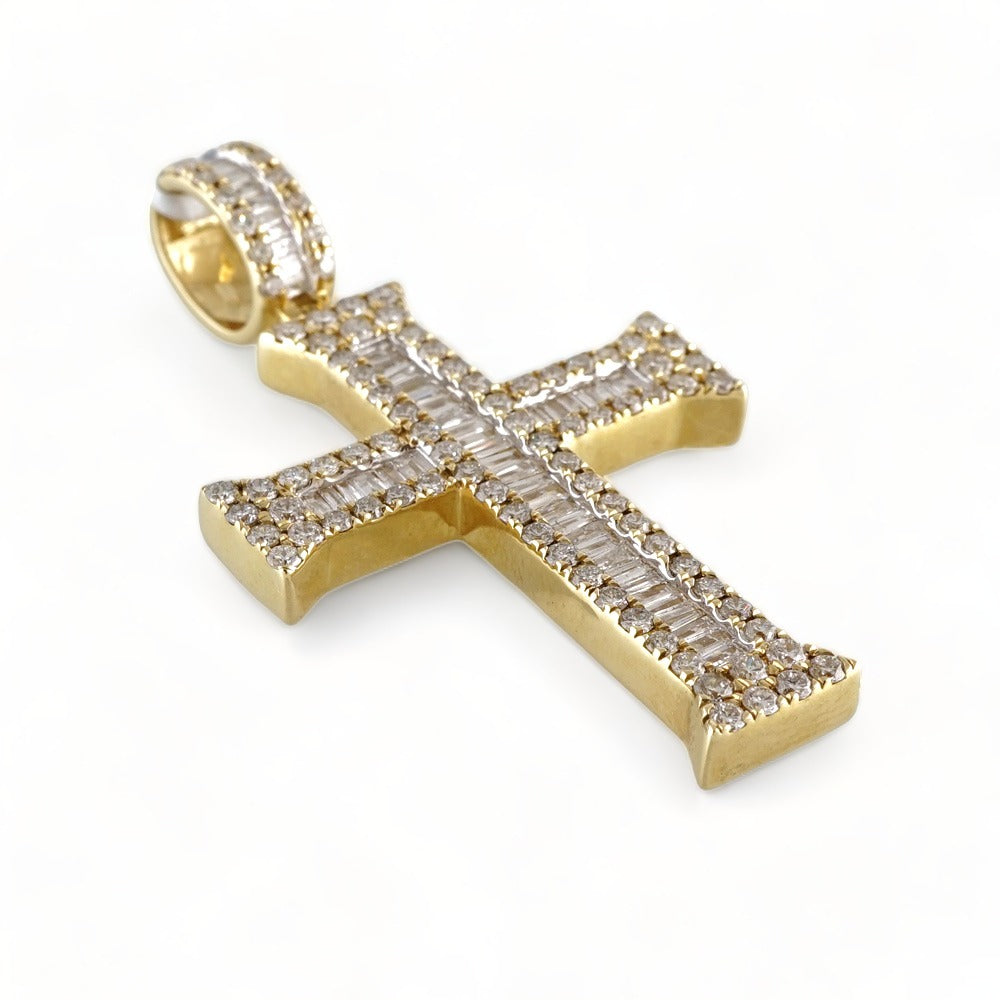 14k Gold Diamond Crucifix Pendant image 1