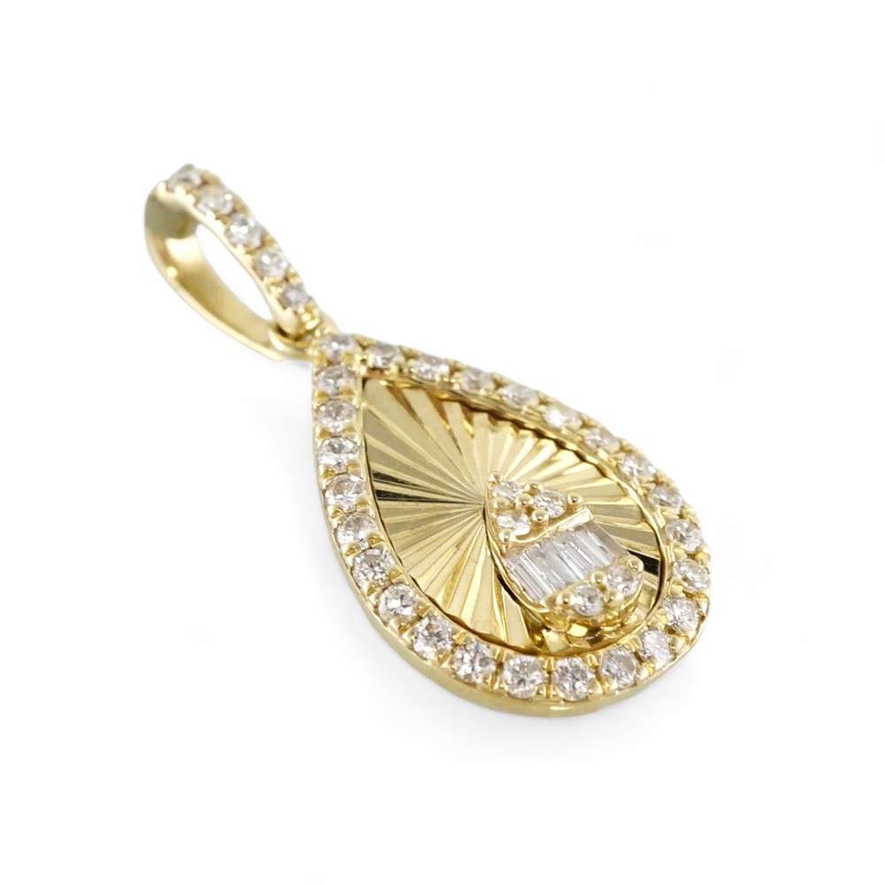 Women's 10k Yellow Gold Diamond Drop Charm image 2