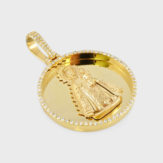 14k Yellow Gold Virgen de Regla Medal image 1