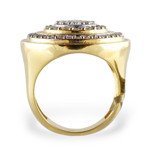 14k Gold Diamond Round Ring image 1