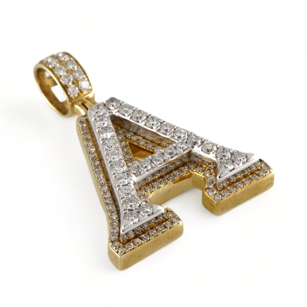 10k Yellow Gold Diamond "A" Initial Pendant image 2