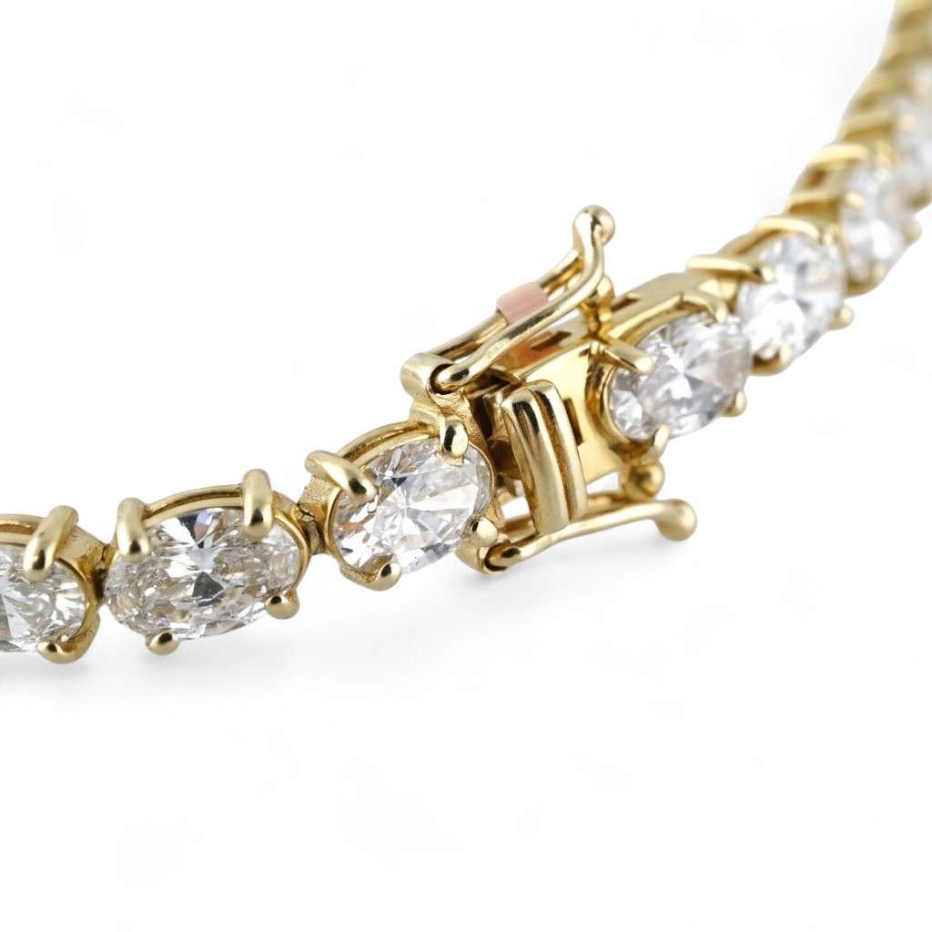 14k Yellow Gold LAB Diamond Tennis Bracelet image 3