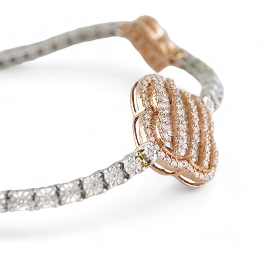 10k White & Rose Gold Diamond Tennis Bracelet image 1