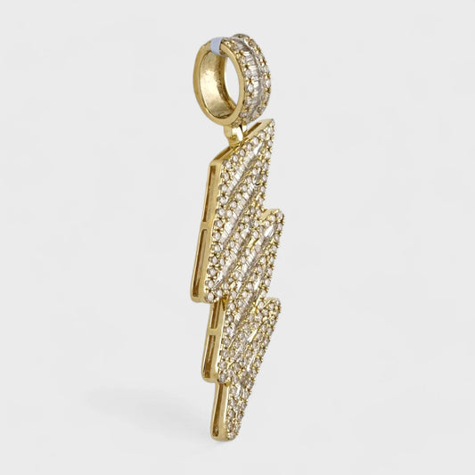 10k Yellow Gold Diamond Ray Pendant image 1