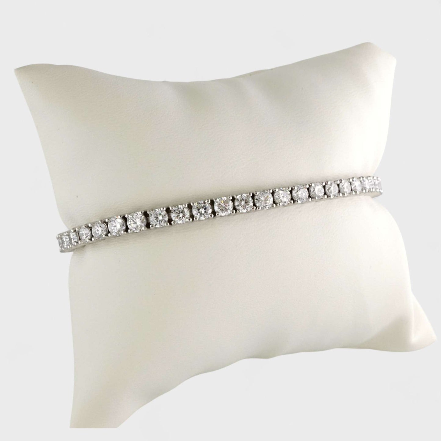 14k White Gold LAB Diamond Tennis Bracelet image 2