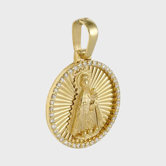 14k Yellow Gold Diamond St. Caridad Mendal image 1