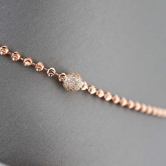Unisex 14k Rose Gold Ball Chain image 1