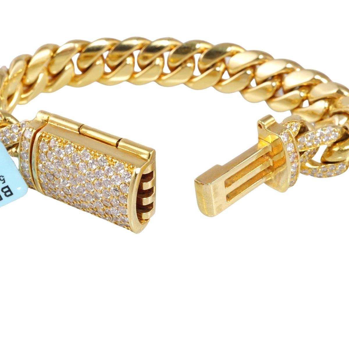 14k Gold Diamond Cuban Link Bracelet image 2