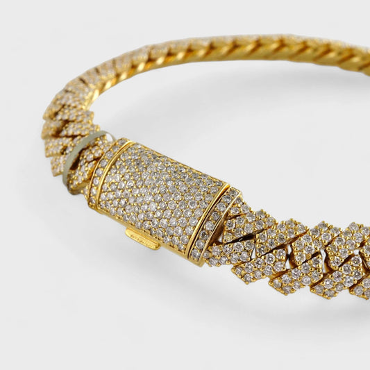 10k Yellow Gold Full Diamond Prong Setting Bracelet image 1