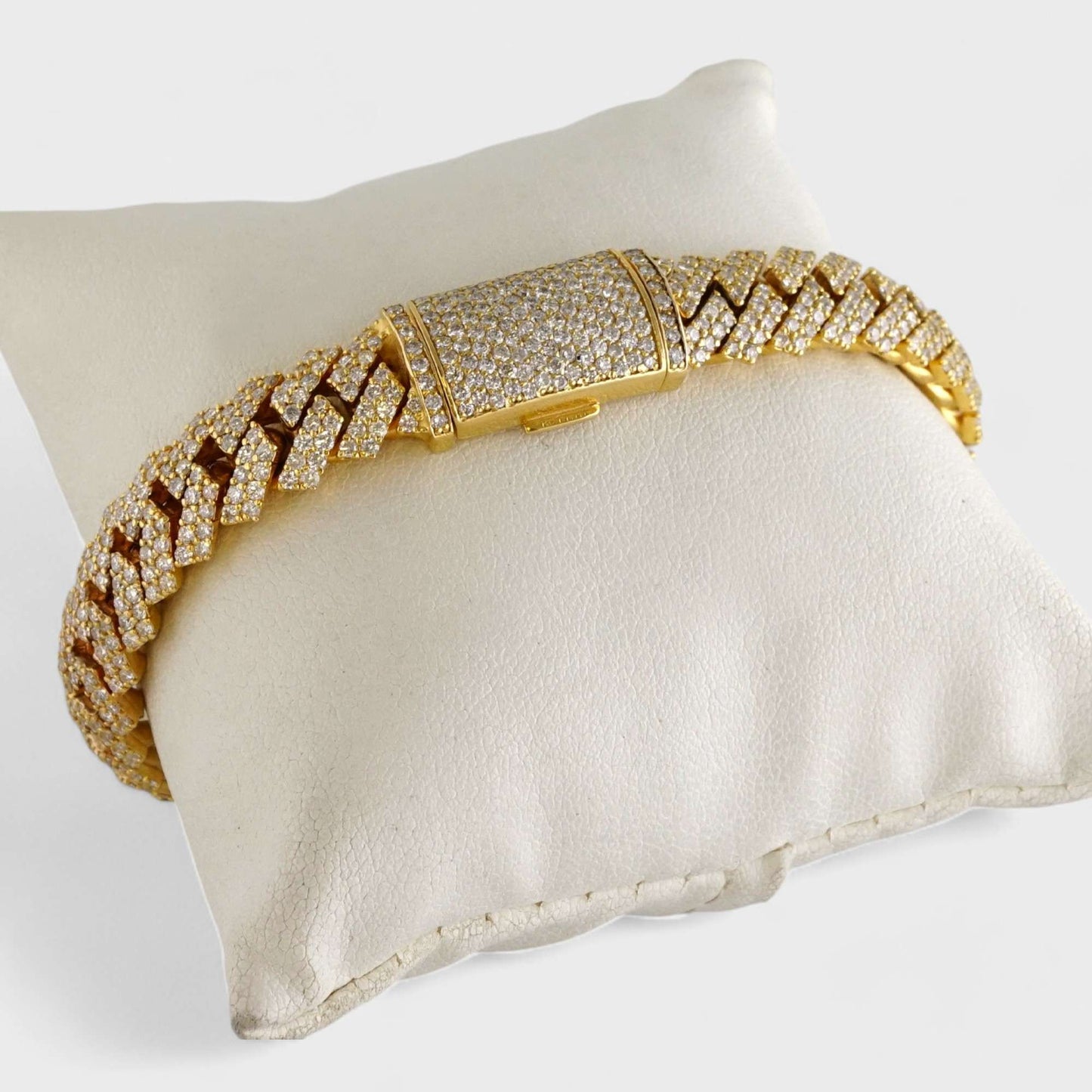 10k Yellow Gold Full Diamond Prong Setting Bracelet image 2