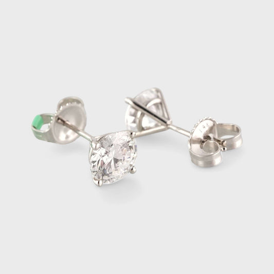 14K White Gold LAB Grown Diamond Earring Studs image 1