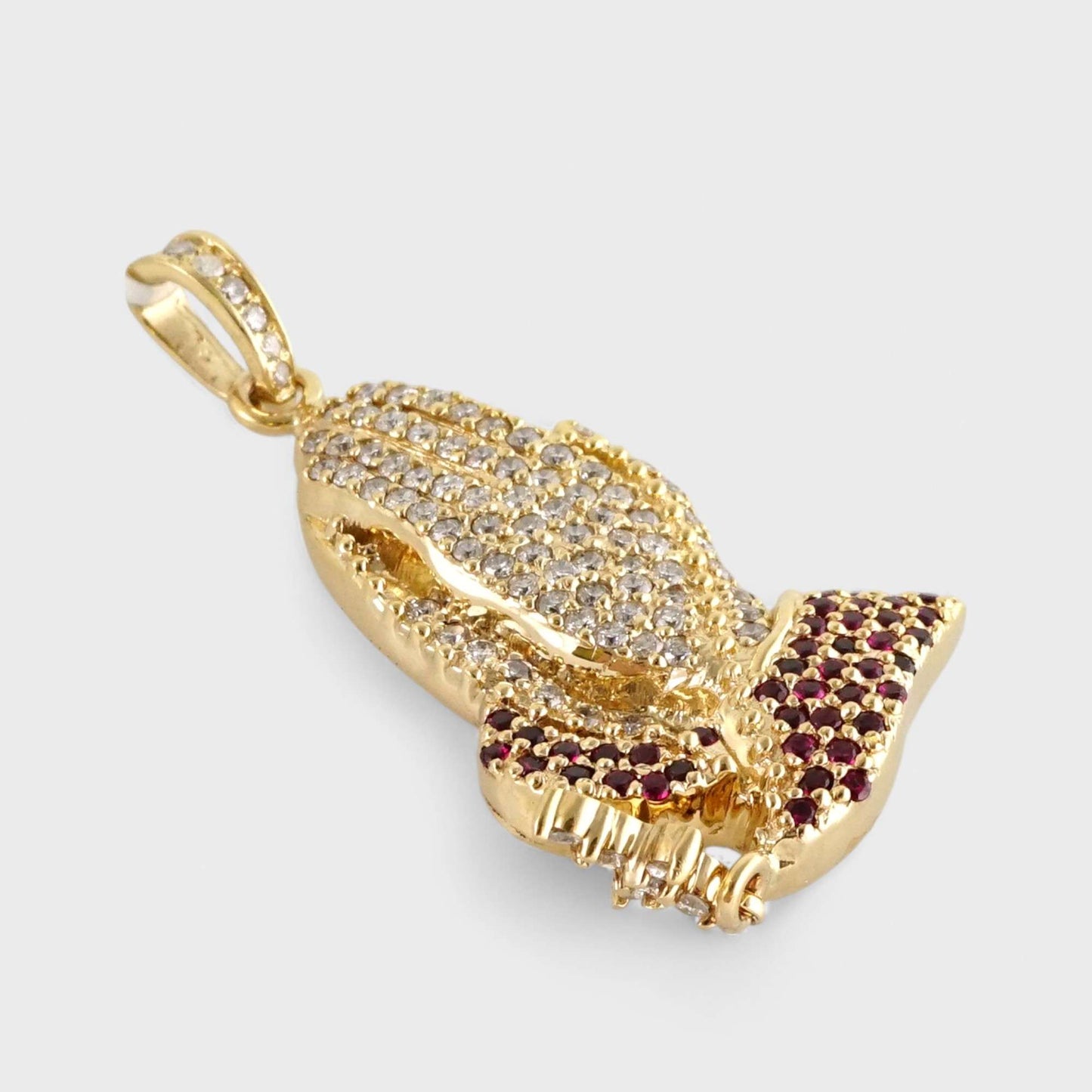 14k Yellow Gold Prayer Hands Pendant image 2
