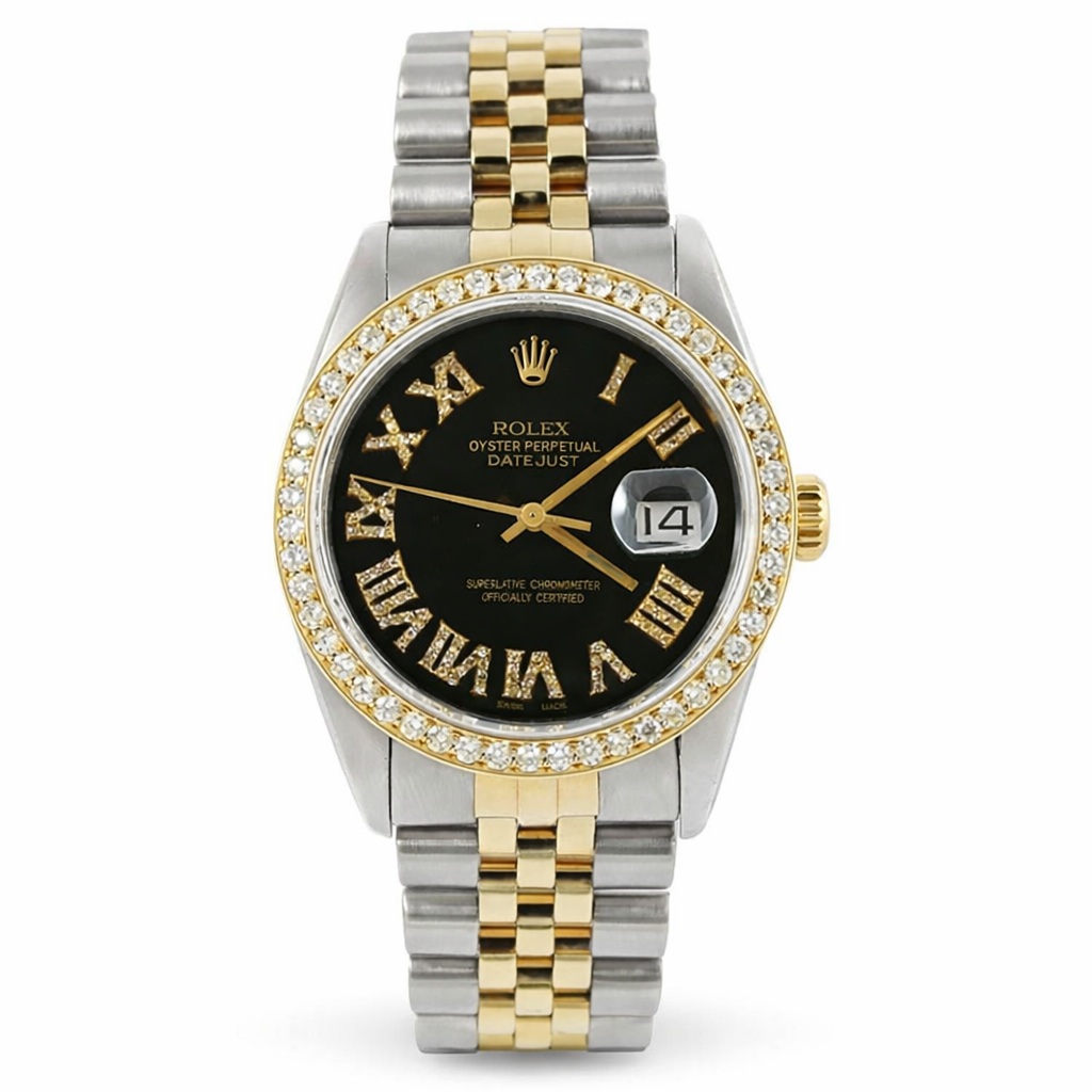 Rolex Oyster Perpetual con bisel verde de diamantes de 36 mm - Usado