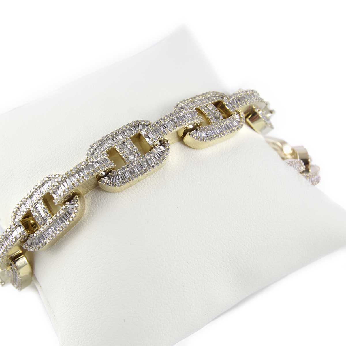 10k Yellow Gold Diamond Link Bracelet image 1