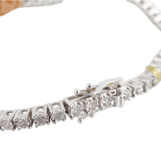 White&Rose Gold Diamond Heart Tennis Bracelet 10k image 1