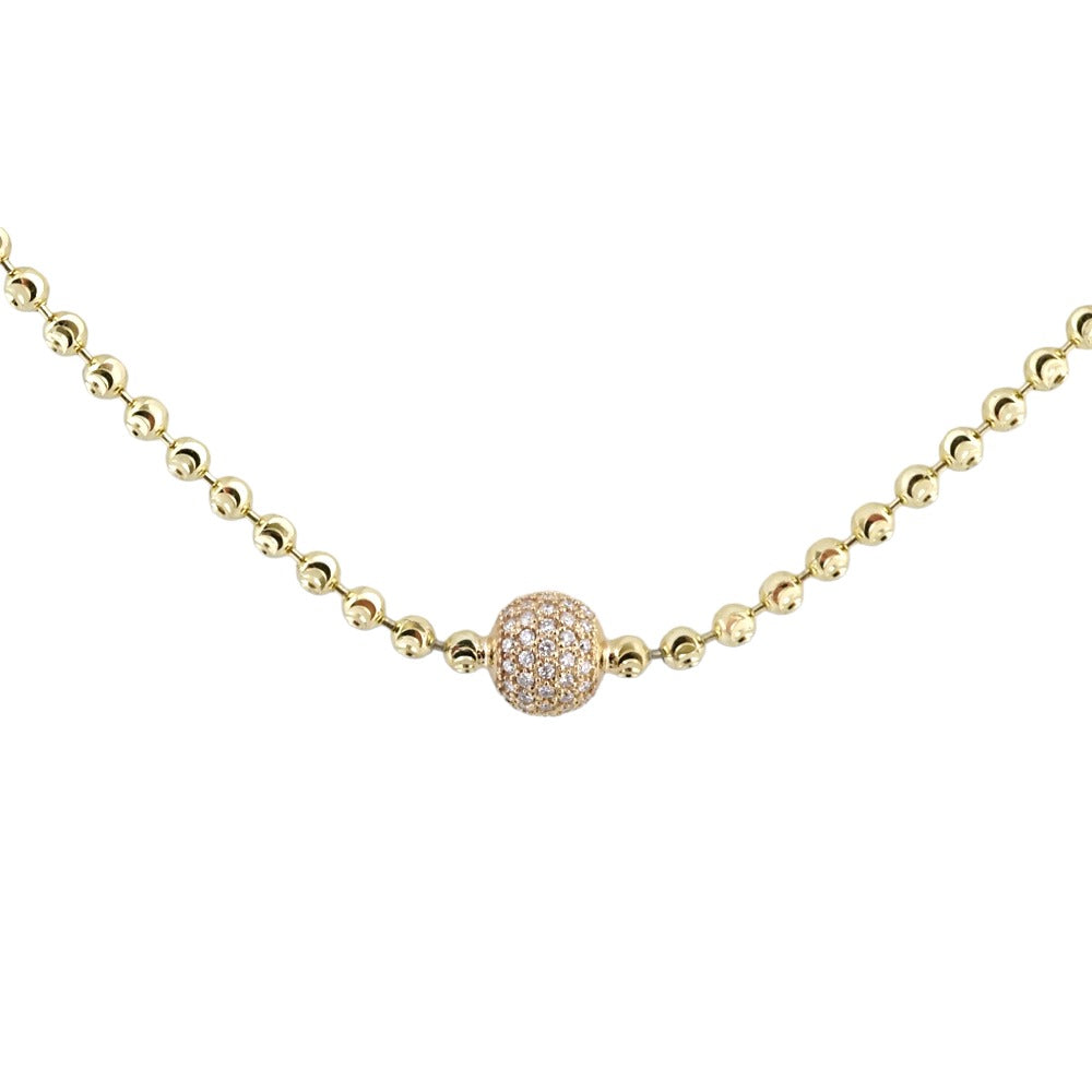 Unisex 14k Yellow Gold Ball Chain image 2